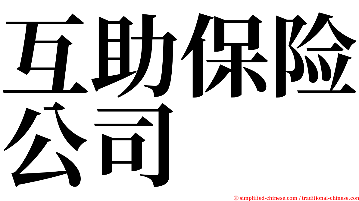 互助保险公司 serif font