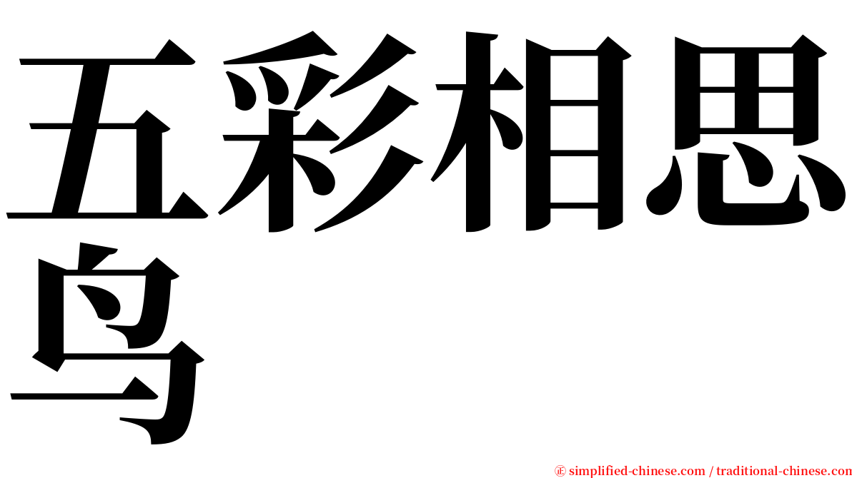 五彩相思鸟 serif font