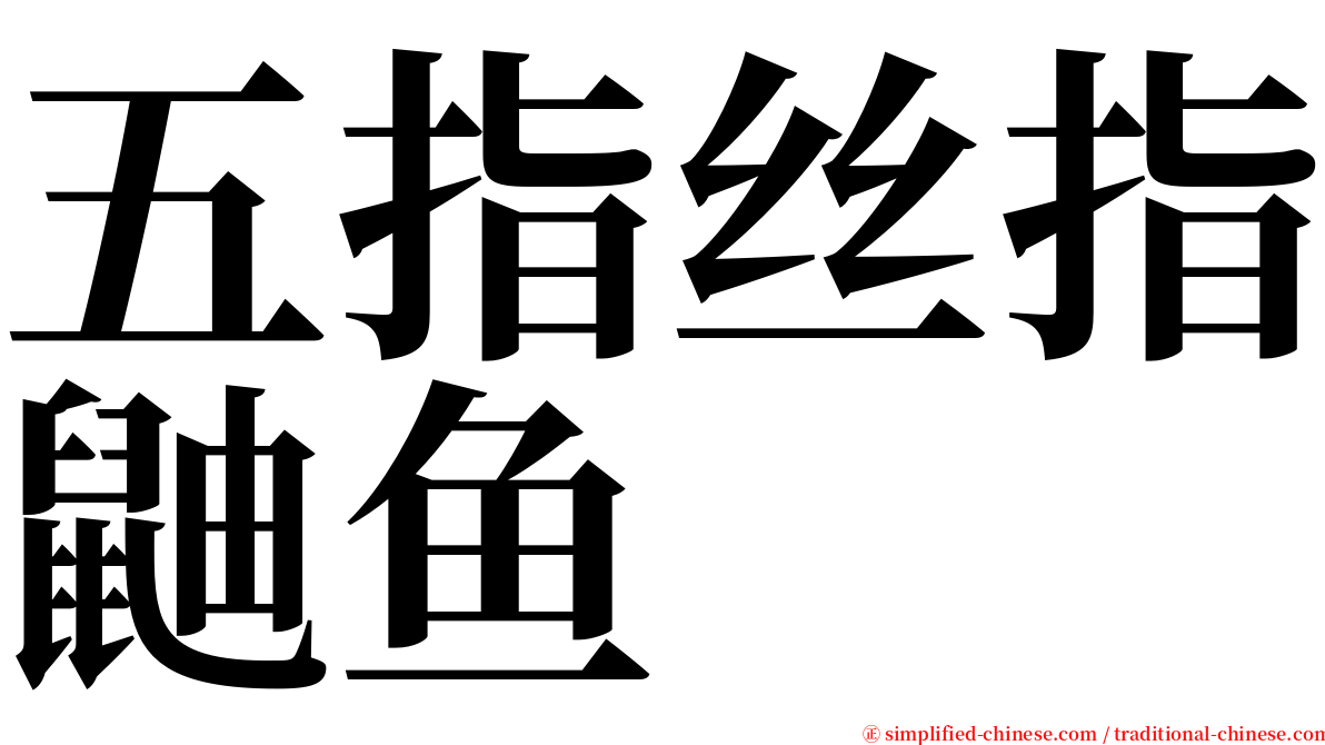 五指丝指鼬鱼 serif font