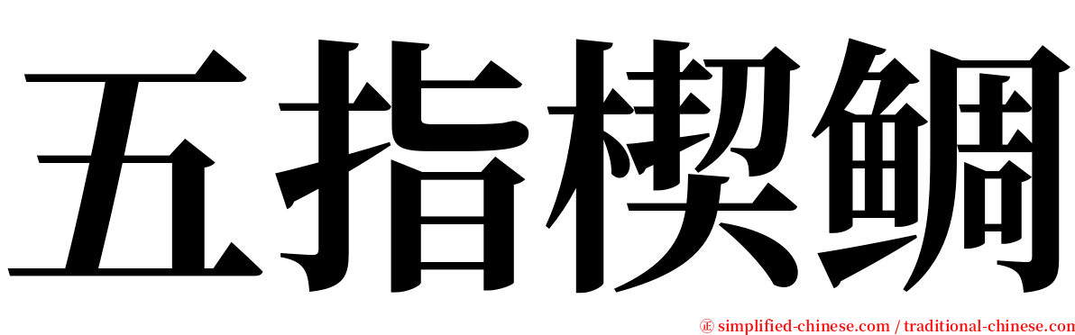 五指楔鲷 serif font