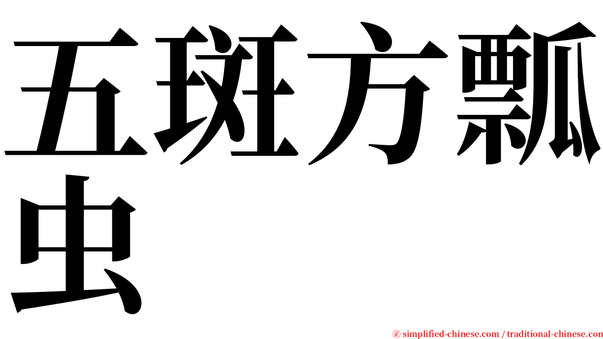 五斑方瓢虫 serif font