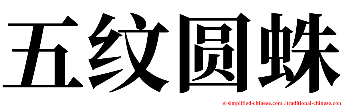 五纹圆蛛 serif font