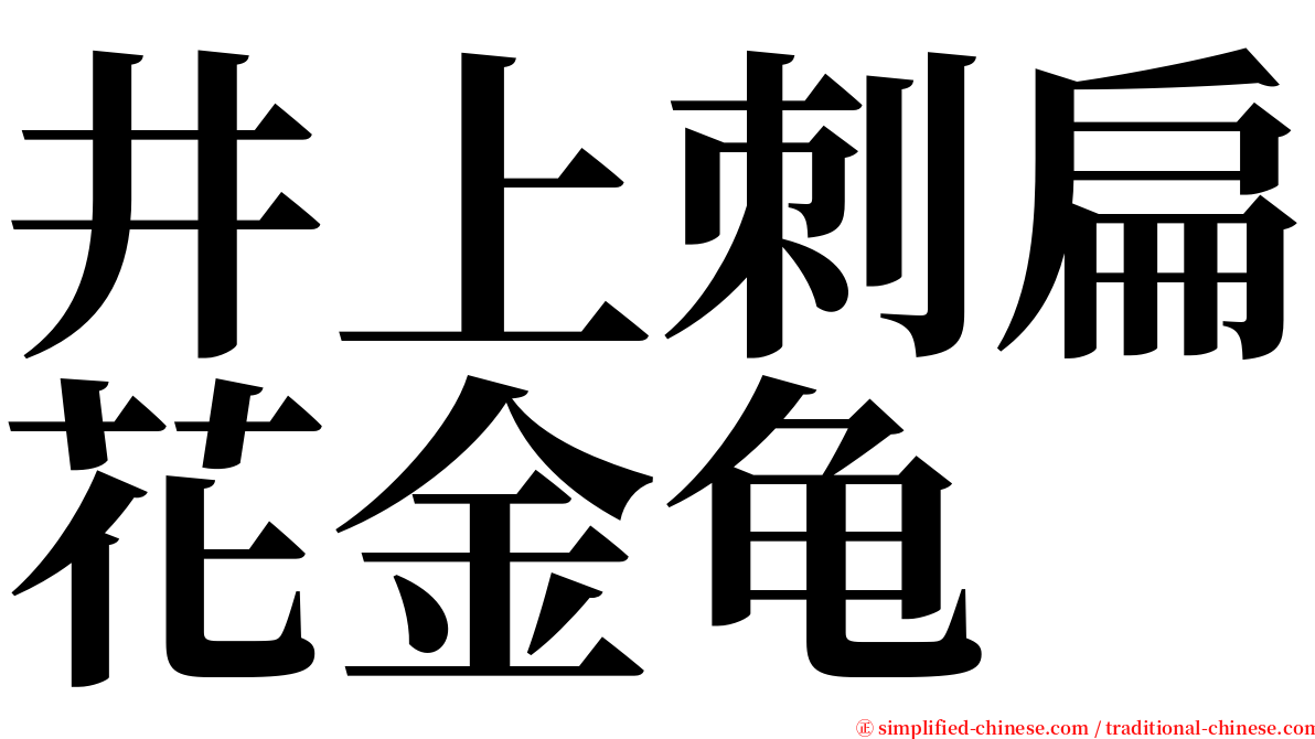 井上刺扁花金龟 serif font
