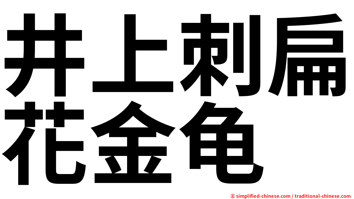 井上刺扁花金龟