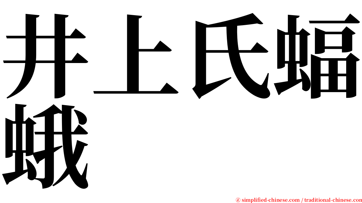 井上氏蝠蛾 serif font