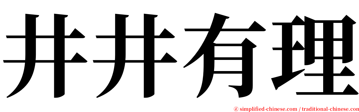 井井有理 serif font