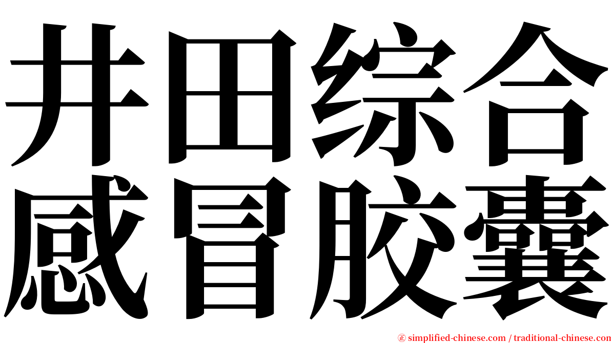 井田综合感冒胶囊 serif font