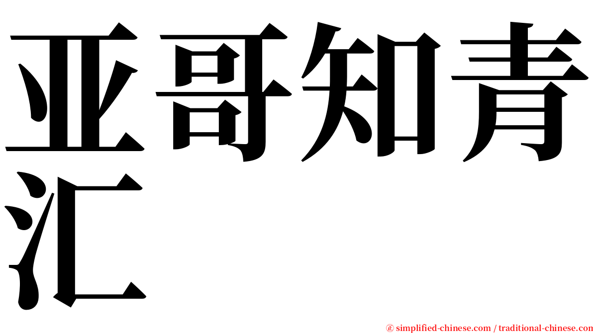 亚哥知青汇 serif font