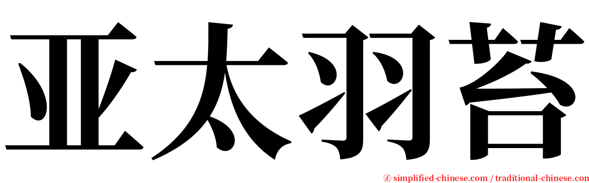 亚太羽苔 serif font