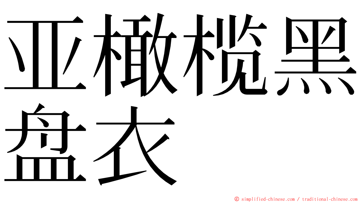 亚橄榄黑盘衣 ming font