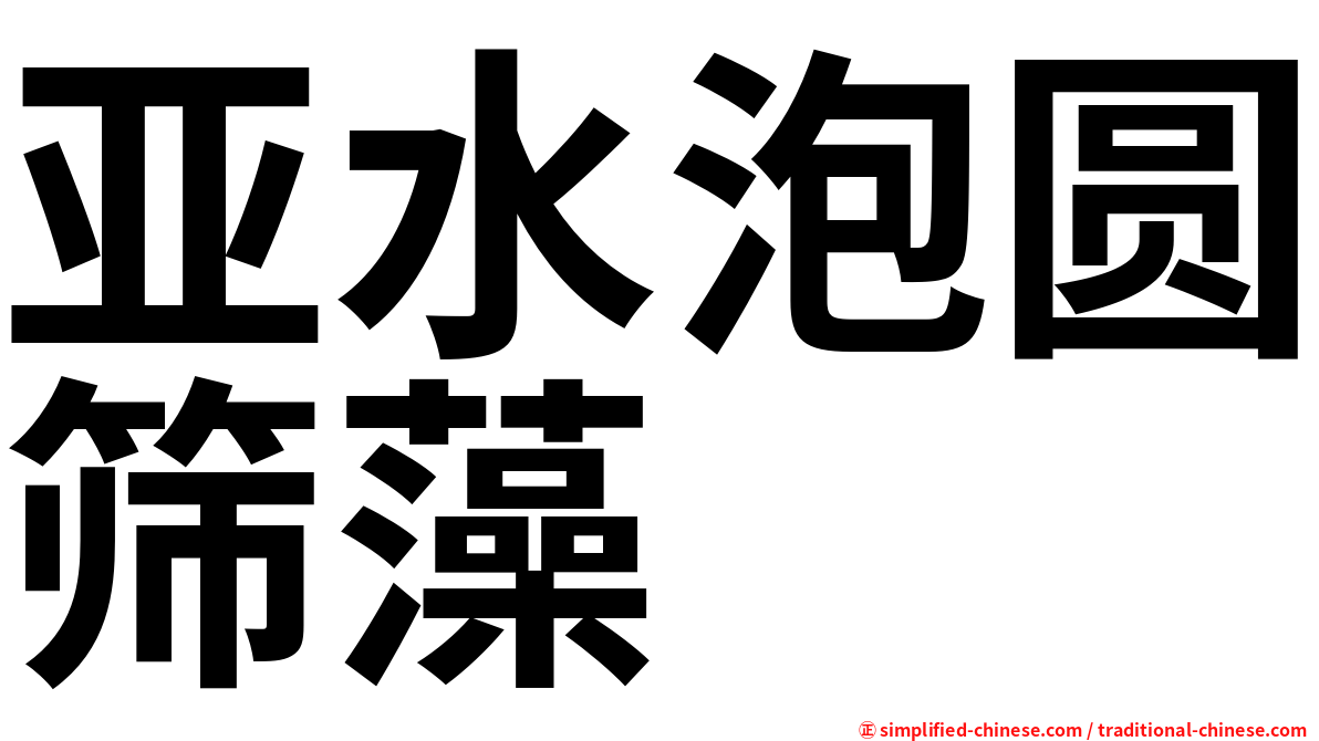 亚水泡圆筛藻