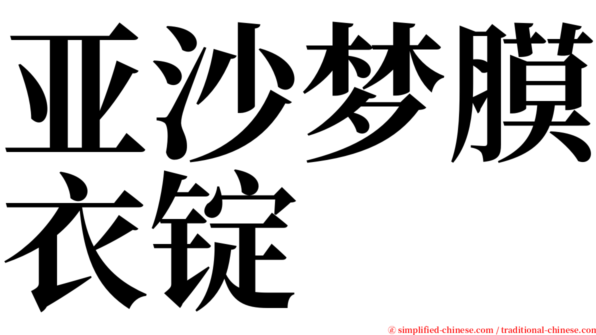 亚沙梦膜衣锭 serif font