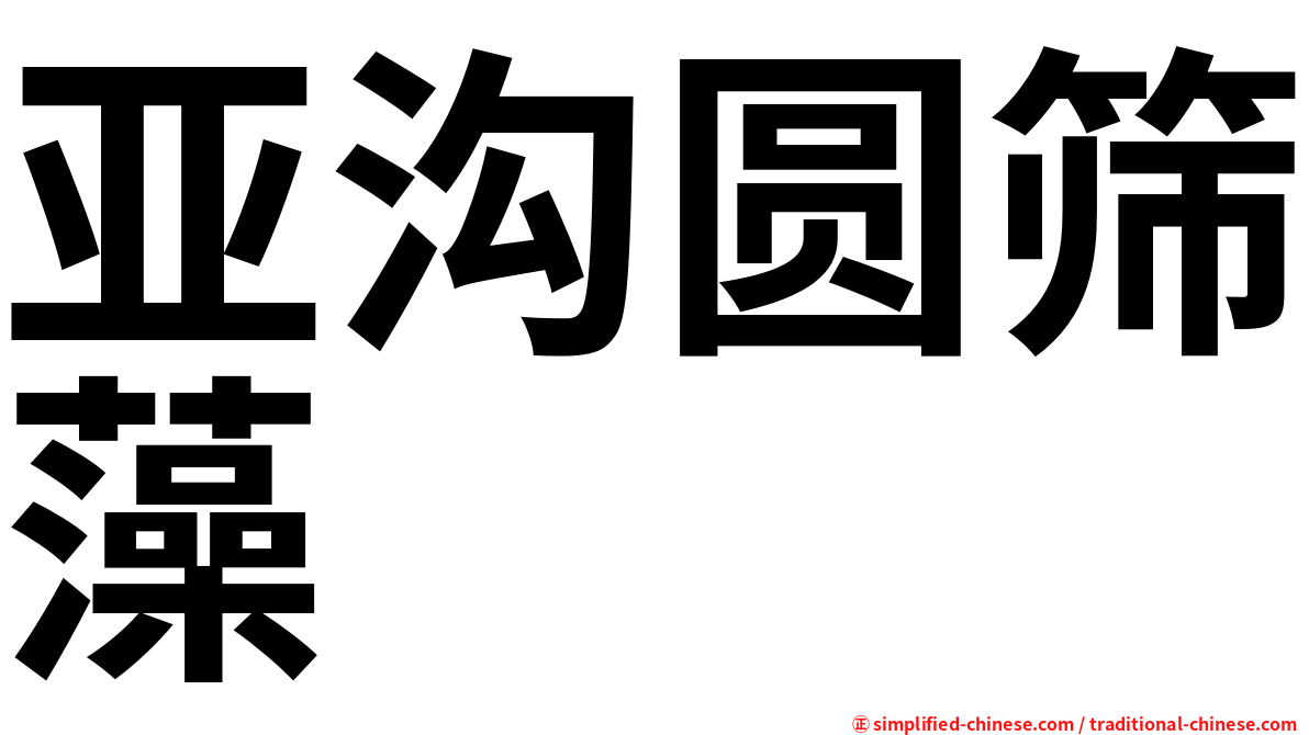 亚沟圆筛藻