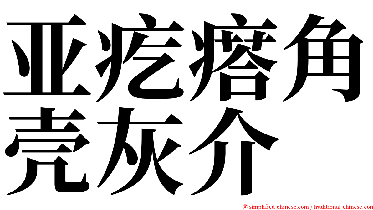 亚疙瘩角壳灰介 serif font