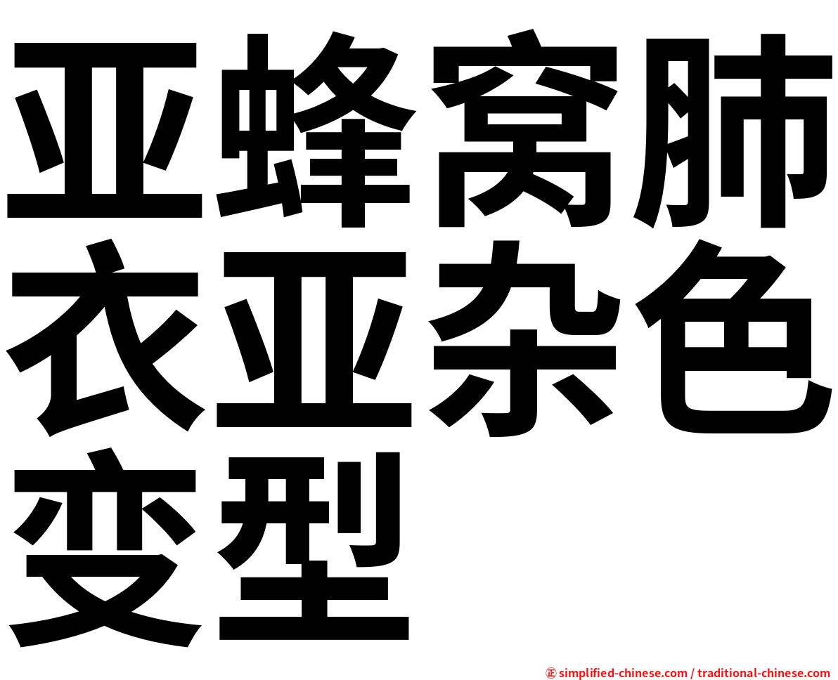 亚蜂窝肺衣亚杂色变型