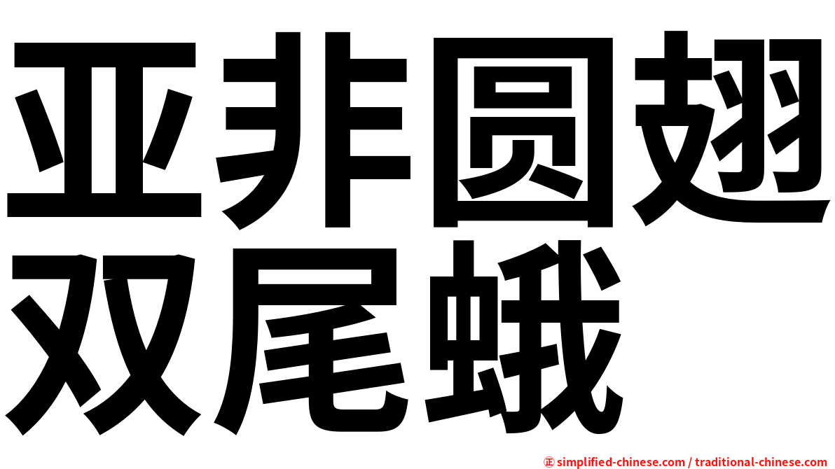 亚非圆翅双尾蛾