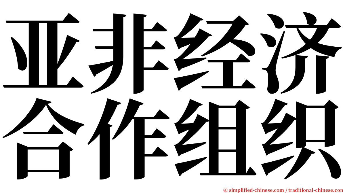 亚非经济合作组织 serif font