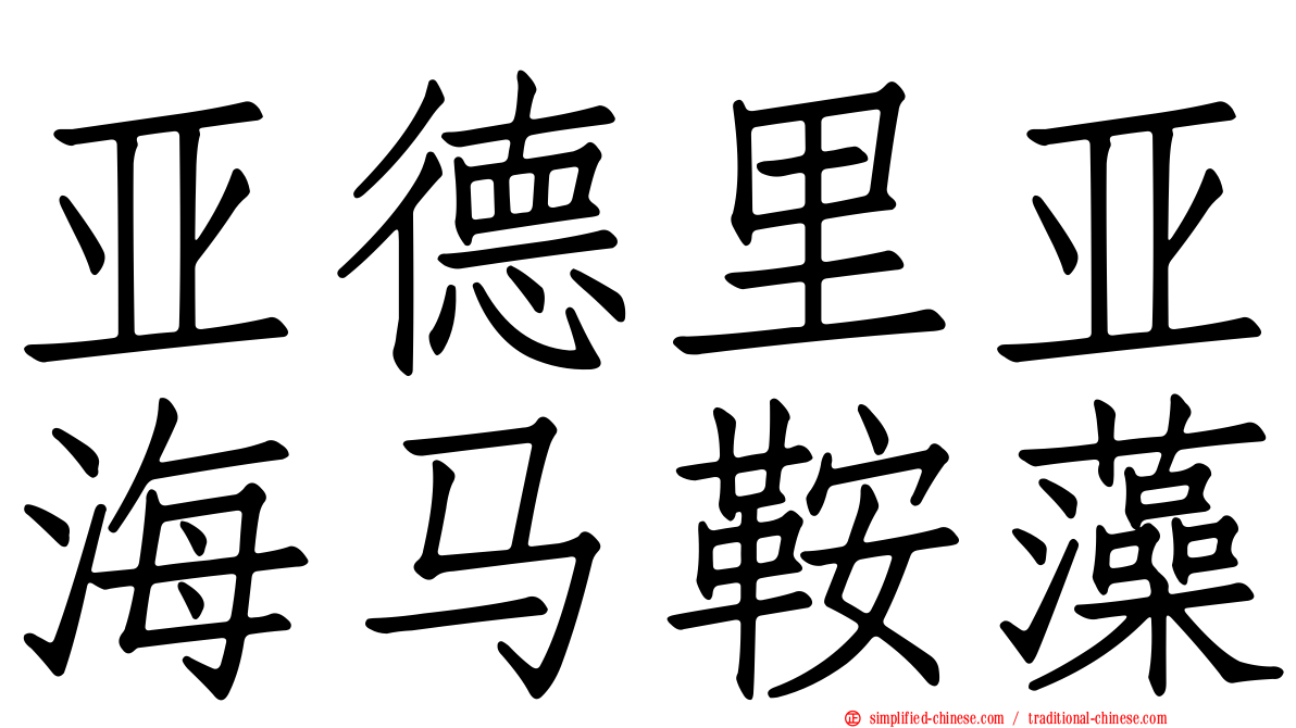亚德里亚海马鞍藻