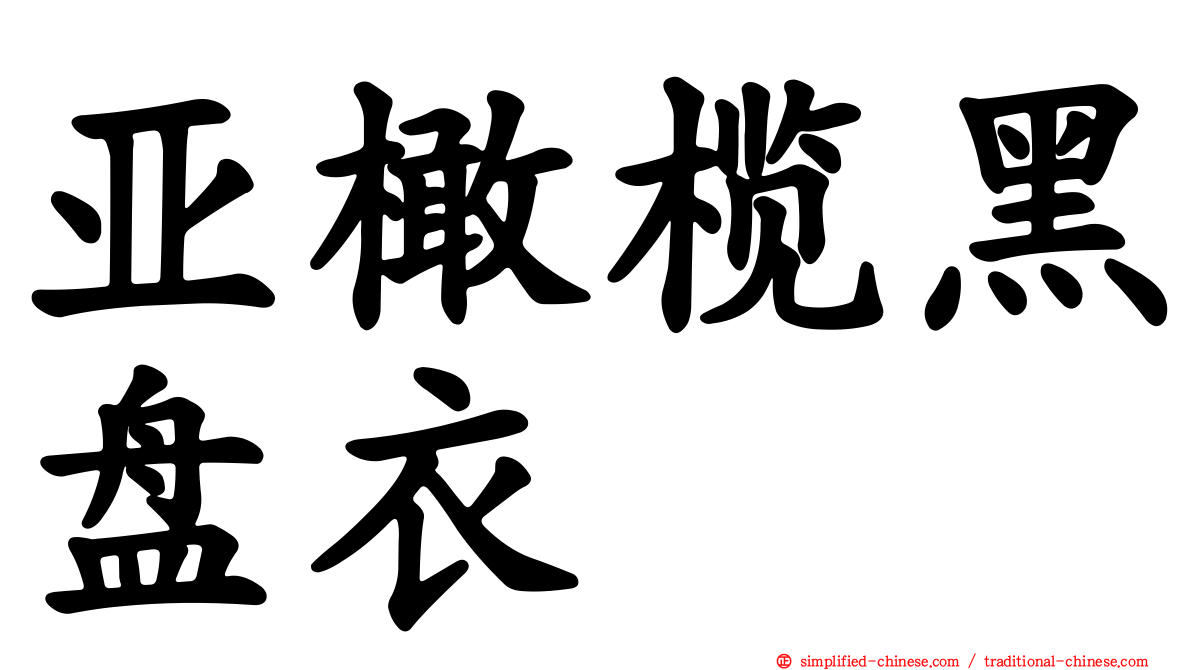 亚橄榄黑盘衣