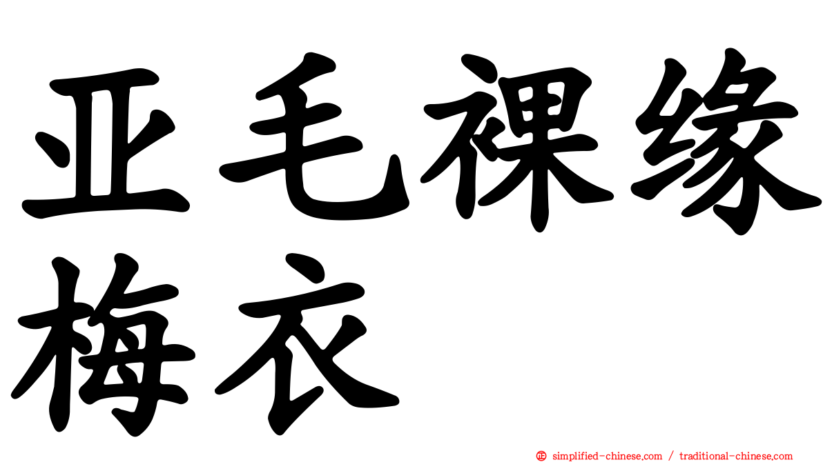 亚毛裸缘梅衣