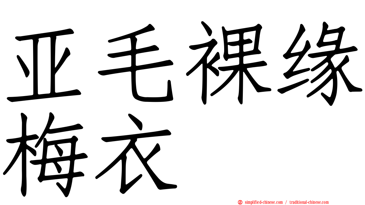 亚毛裸缘梅衣