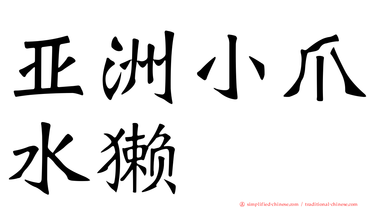 亚洲小爪水獭