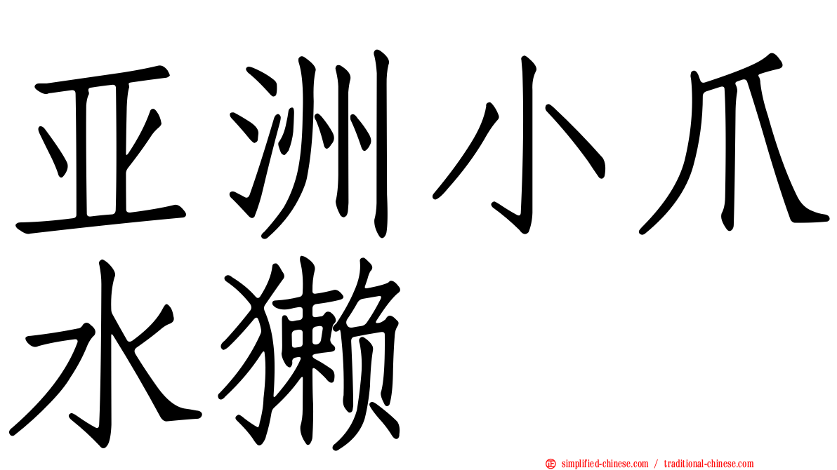 亚洲小爪水獭