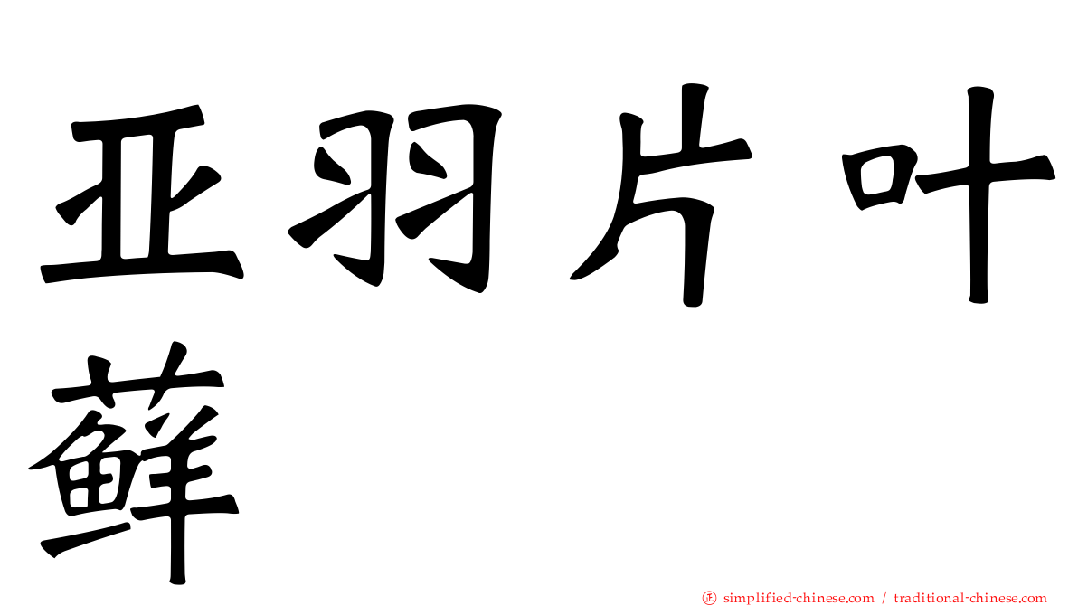 亚羽片叶藓