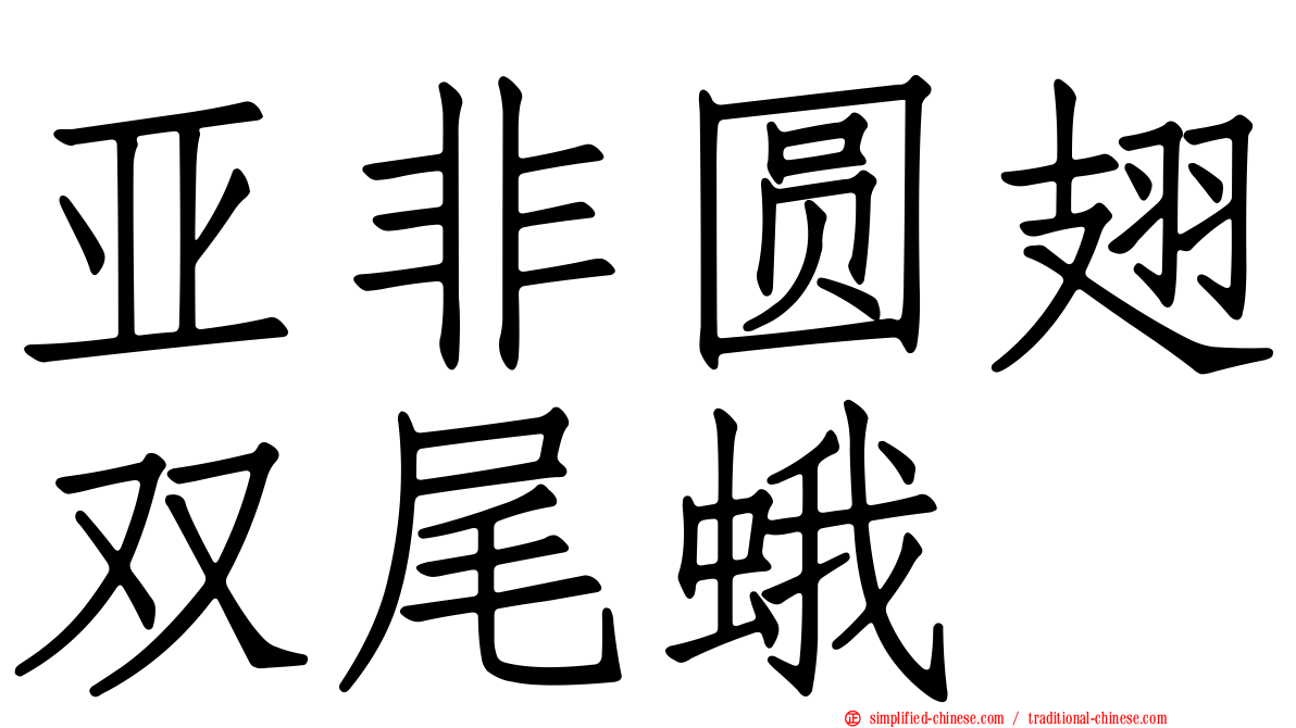 亚非圆翅双尾蛾