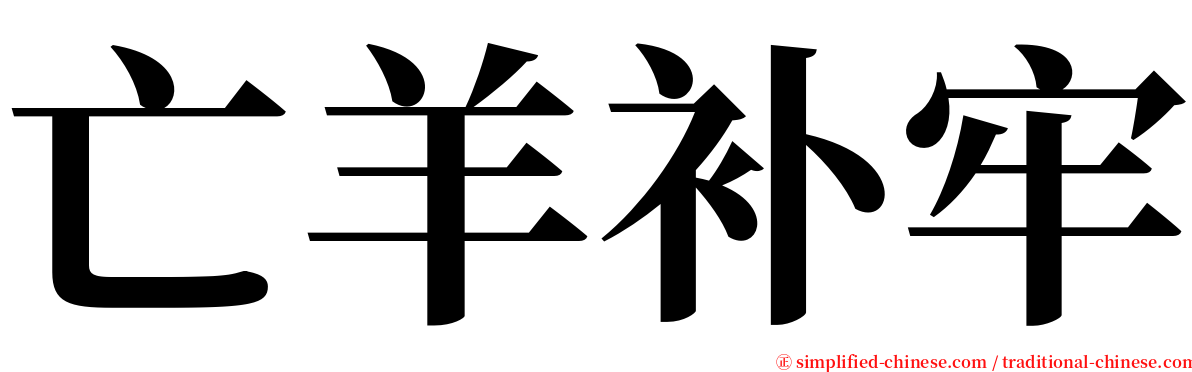亡羊补牢 serif font