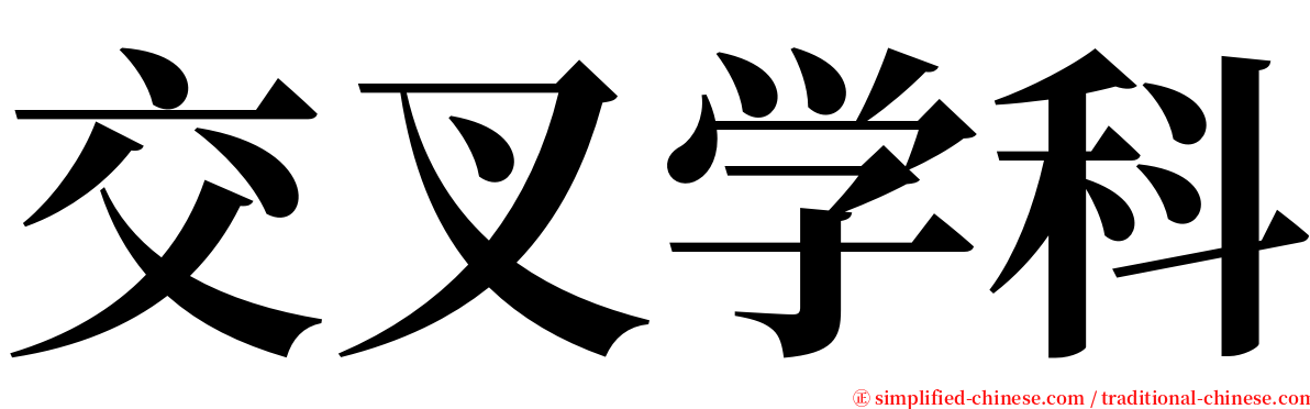 交叉学科 serif font