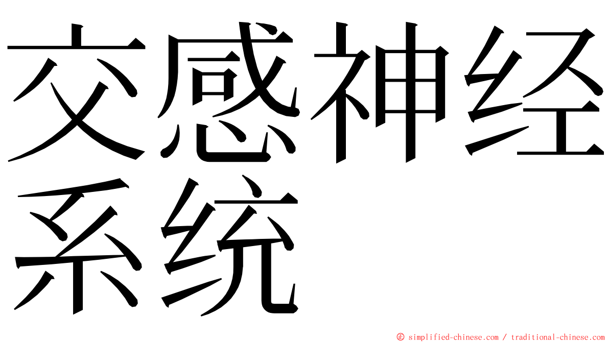 交感神经系统 ming font