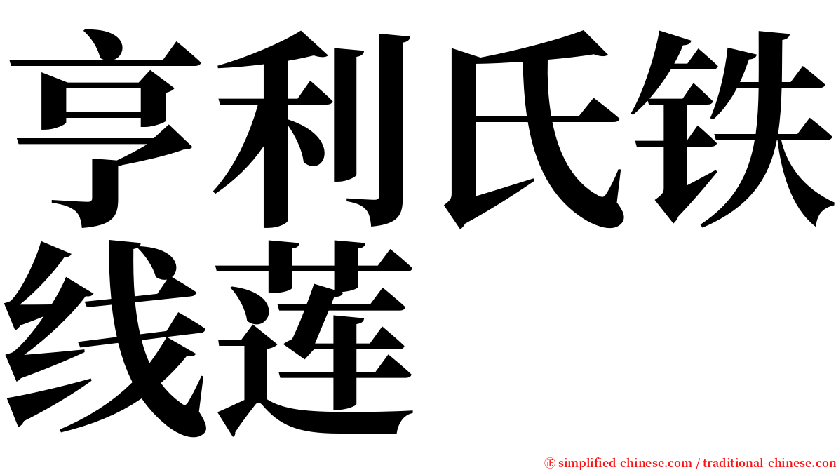 亨利氏铁线莲 serif font