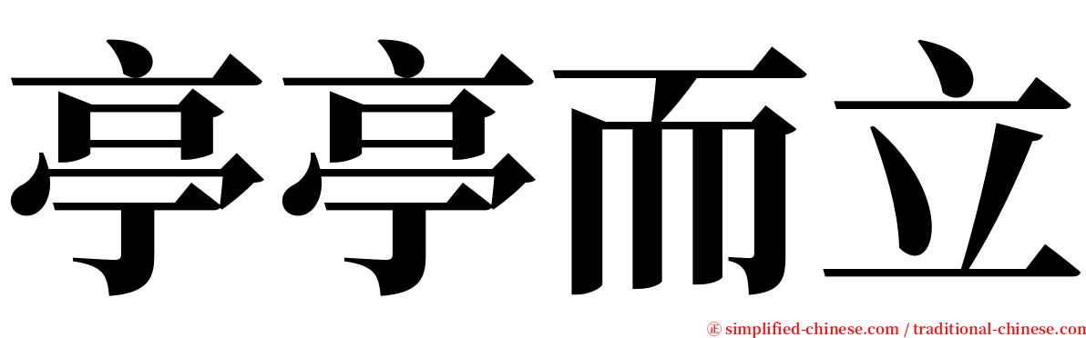亭亭而立 serif font