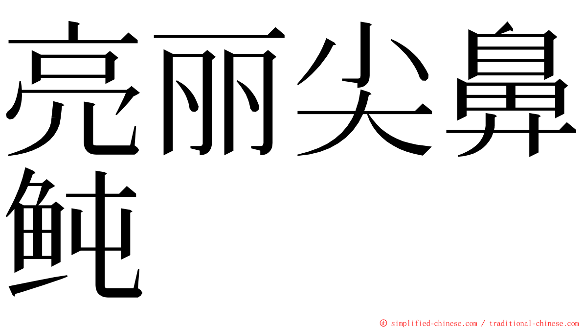 亮丽尖鼻鲀 ming font