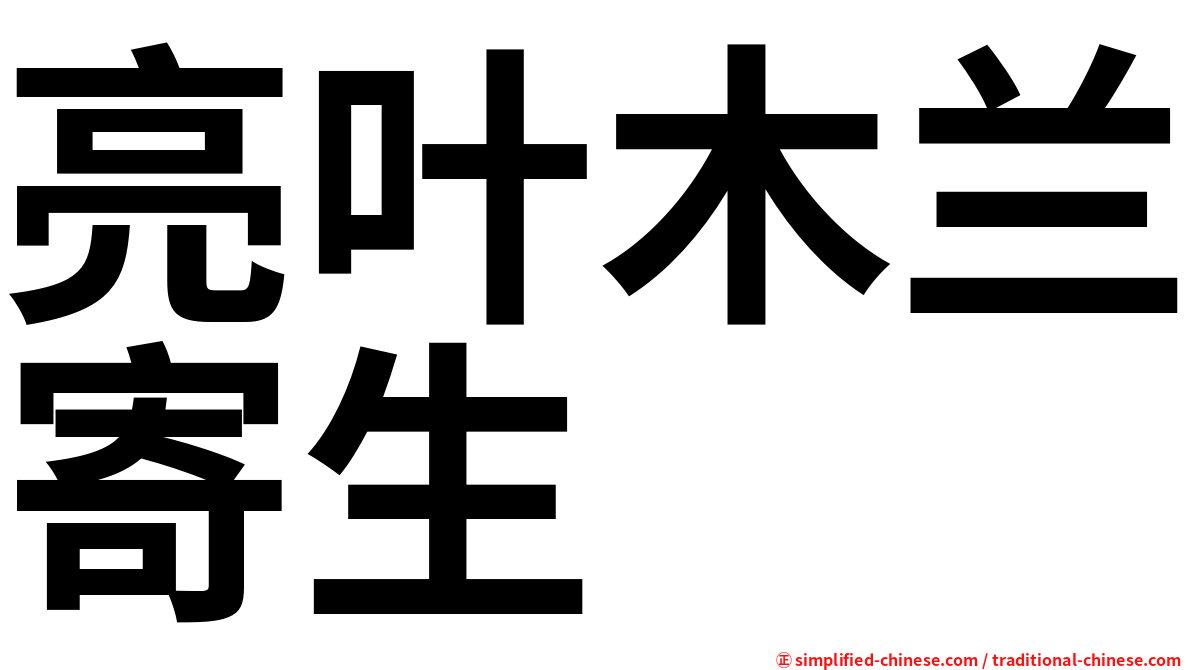 亮叶木兰寄生