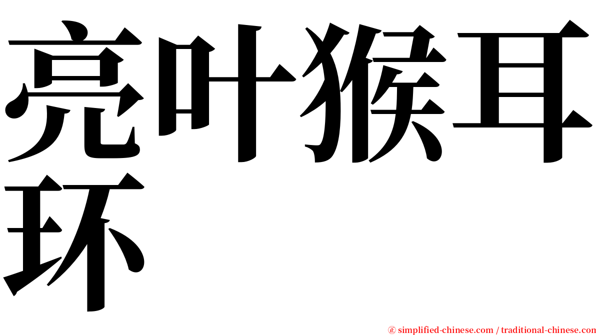 亮叶猴耳环 serif font