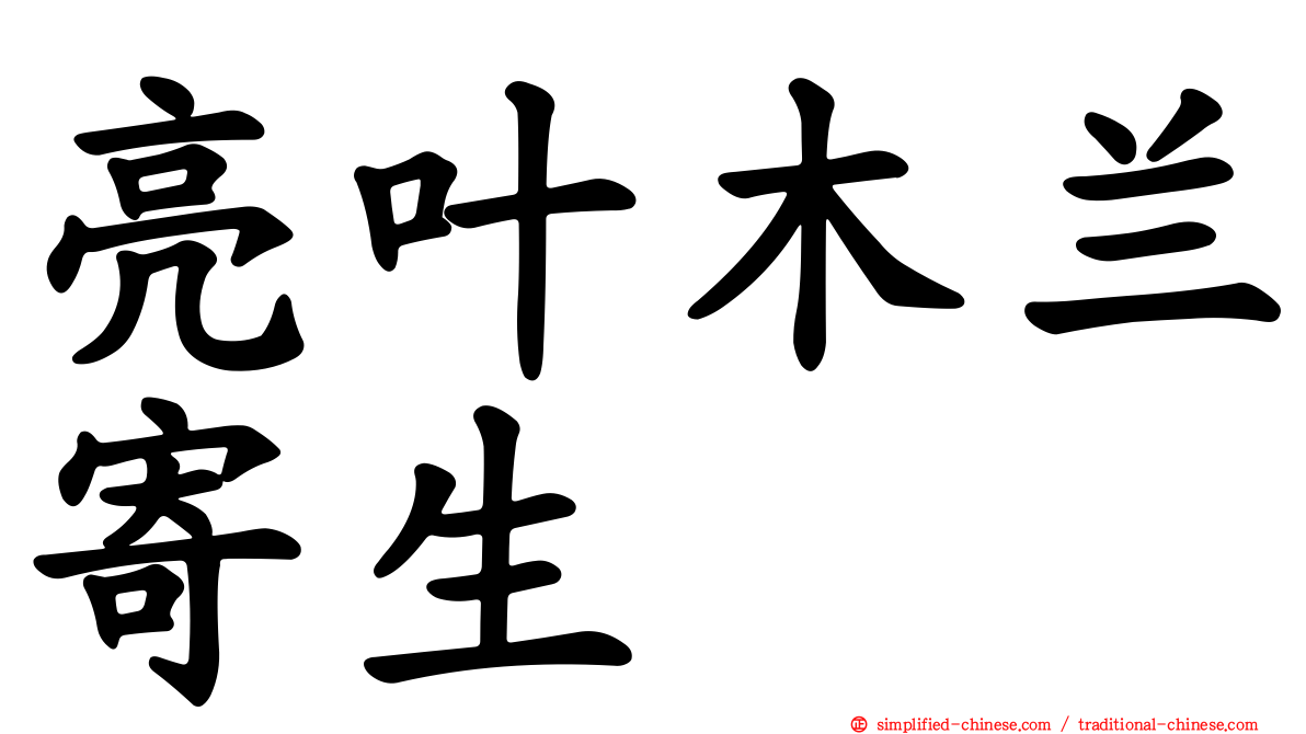 亮叶木兰寄生