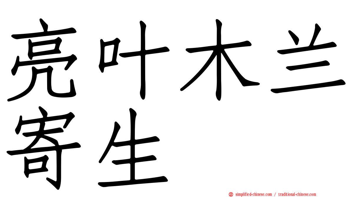 亮叶木兰寄生