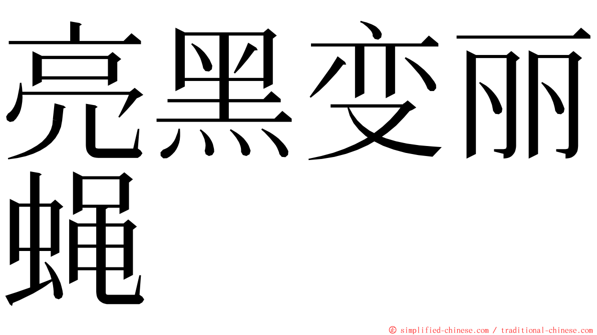 亮黑变丽蝇 ming font