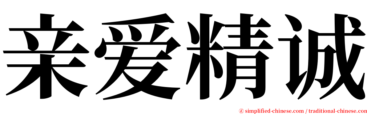 亲爱精诚 serif font