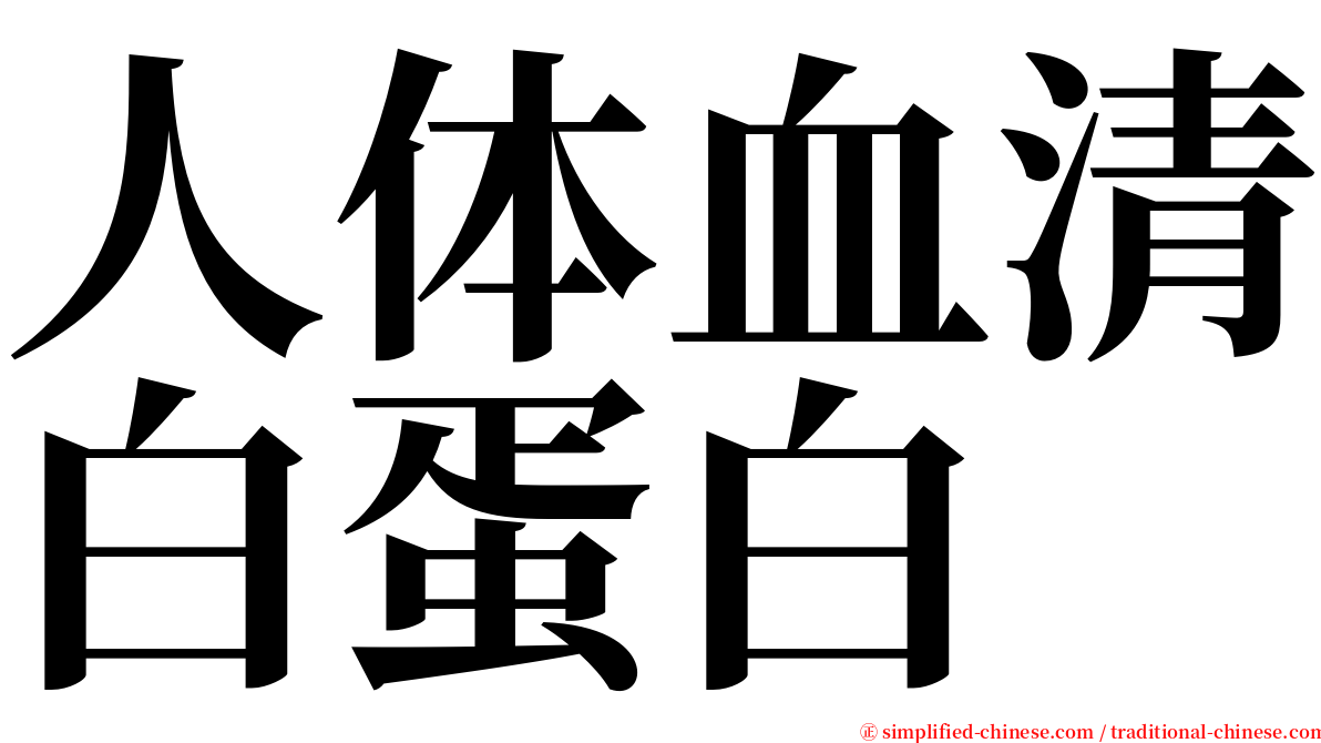 人体血清白蛋白 serif font