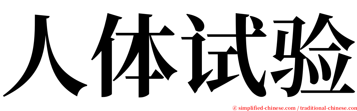 人体试验 serif font