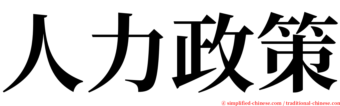 人力政策 serif font