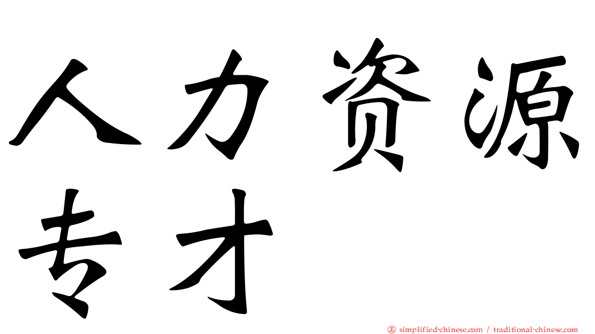 人力资源专才