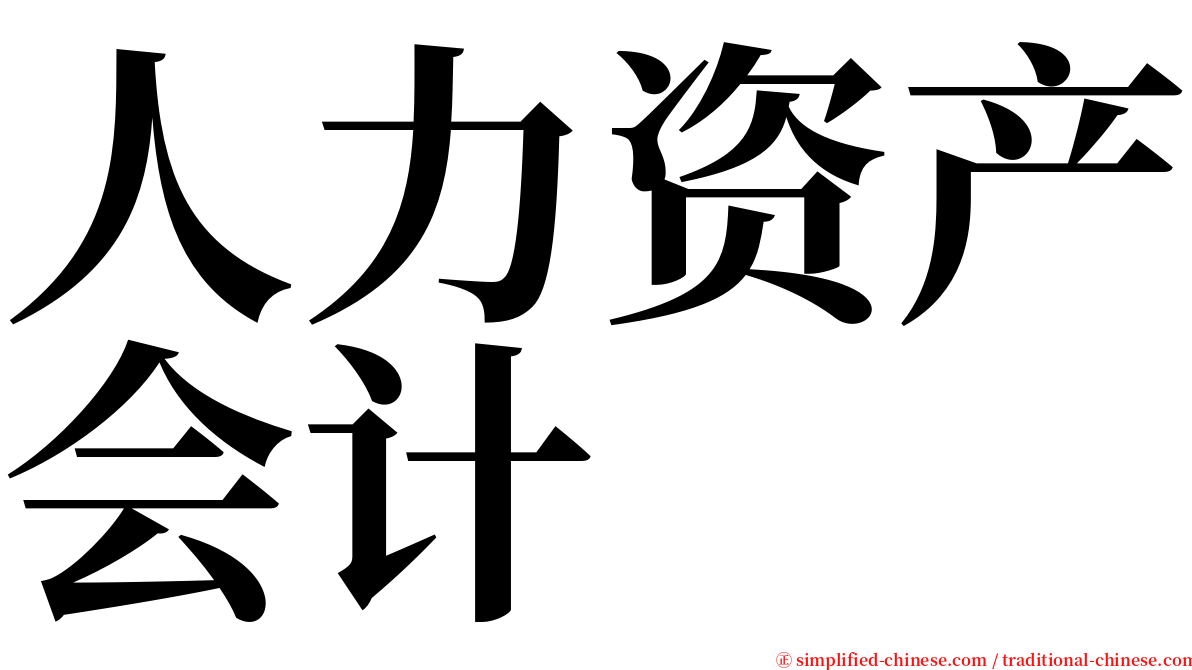 人力资产会计 serif font