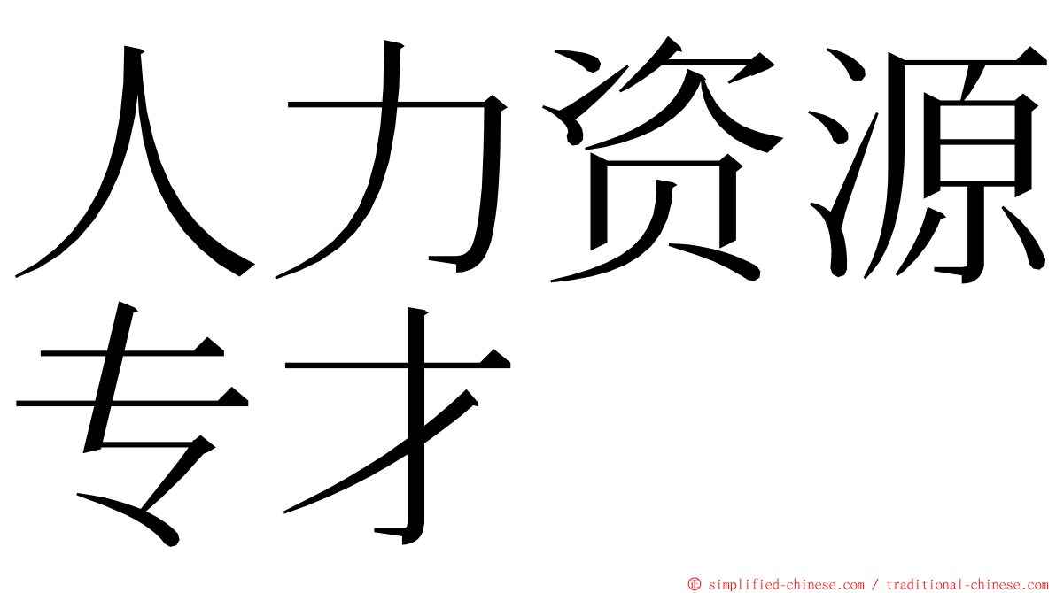 人力资源专才 ming font