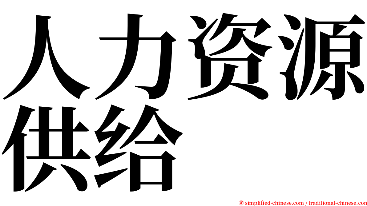 人力资源供给 serif font