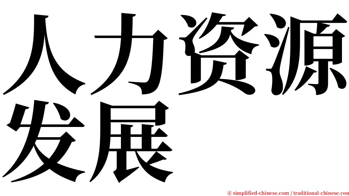 人力资源发展 serif font