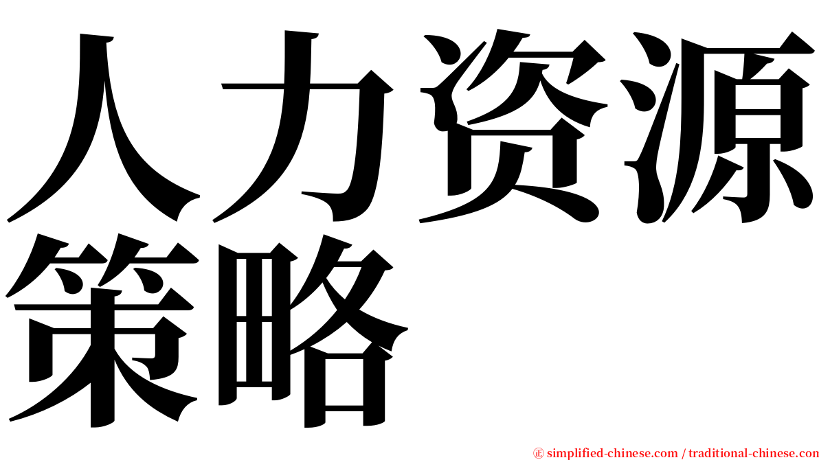 人力资源策略 serif font